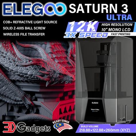 Elegoo Saturn Ultra K Msla D Printer D Gadgets Malaysia