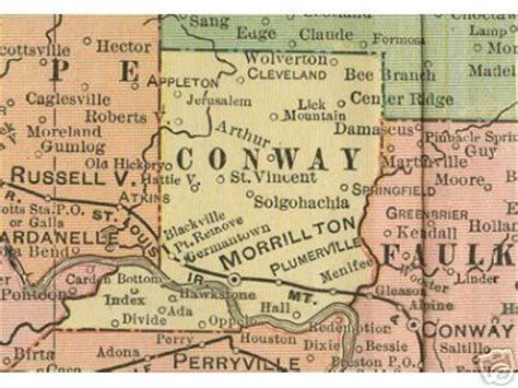 Conway County Arkansas Genealogy, History, maps with Morrillton ...