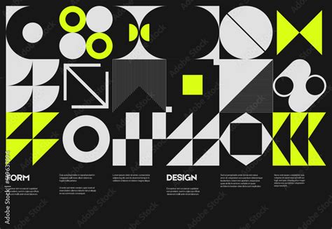 Swiss poster design template layout with clean typography and minimal ...