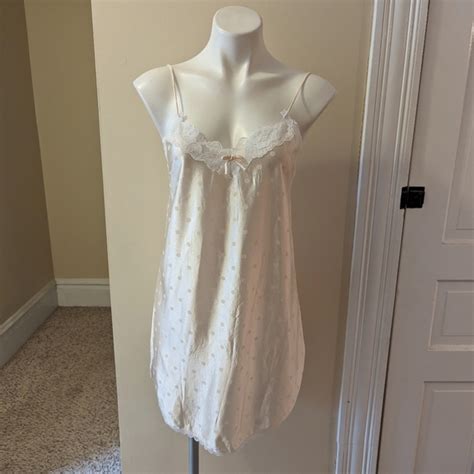 Vintage Intimates Sleepwear Vintage Elissia Pale Pink Polka Dot Nightgown Lingerie Size M