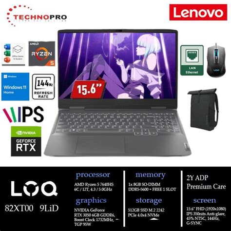 Jual Lenovo Loq 15aph8 9lid Amd Ryzen 7640hs Rtx 3050 8gb 512gb Ssd