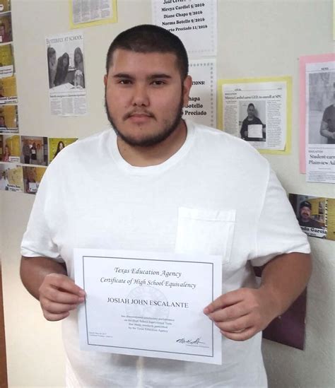 Escalante earns High School Equivalency certificate - Plainview Daily Herald