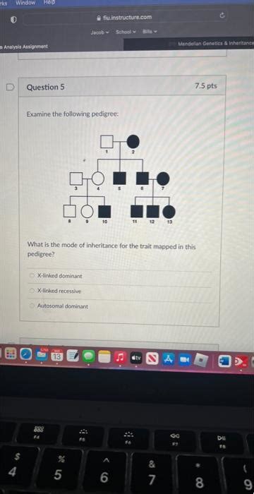 Solved Examine The Following Pedigree What Is The Mode Of Chegg