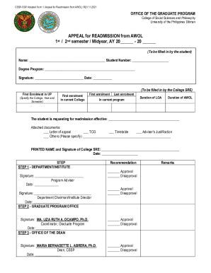 Fillable Online Kssp Upd Edu Cssp Ogp Adapted Form Appeal For