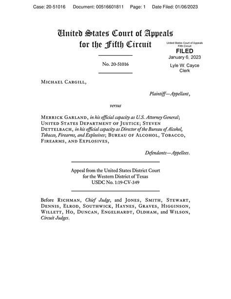 Breaking Cargill V Garland 5th Circuit En Banc Fifth Circuit