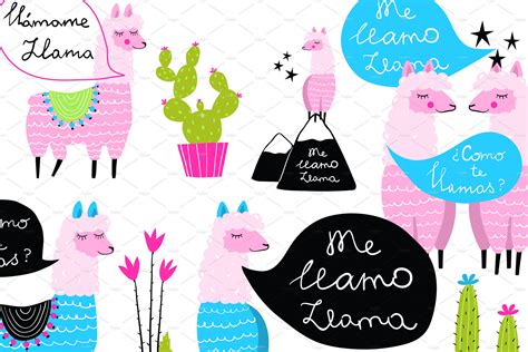 Fun Llama And Cacti Me Llamo Llama Masterbundles