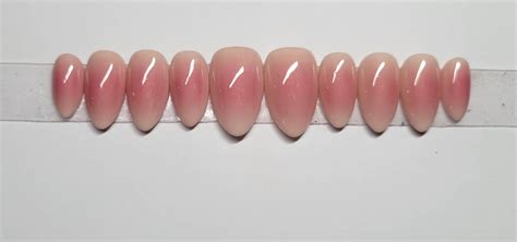 Hand Painted Nude And Peach Aura Custom Gel Press On Nails Etsy