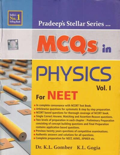 Mcqs In Physics For Neet Volume Pradeeps Stellar Series Dr K