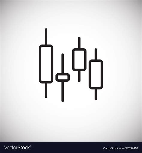 Forex candlestick thin line on white background Vector Image