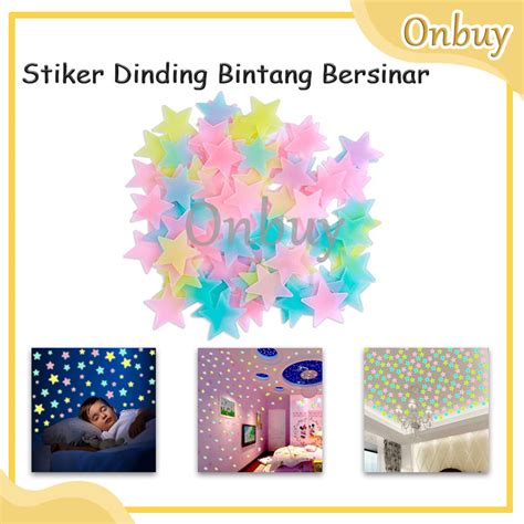 Jual 100pcs Stiker Bintang Stiker Dinding Glow In The Dark Star