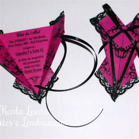 Convite Para Ch De Lingerie Corpete De Origami Elo
