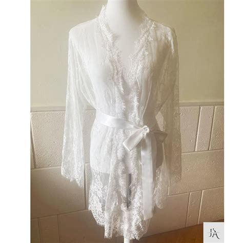 Sheer Robe Lingerie With Thong Panty Set Etsy