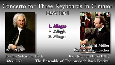 Bach 3 Keyboards Concerto No 2 K Richter 1955 バッハ 3台チェンバロ協奏曲第2番