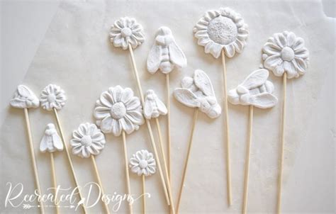 Turn Air Dry Clay Into Super Cute Flower Pot Sticks For Summer Recreated Designs