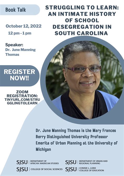 Book Talk with Dr. June Manning Thomas (author of Struggling To Learn