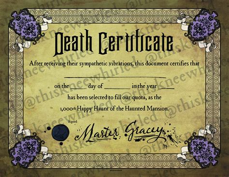 Certificate Of Death Template