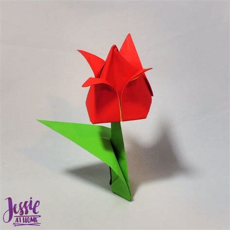 Origami Flower Stem And Leaf So Useful Jessie At Home Easy