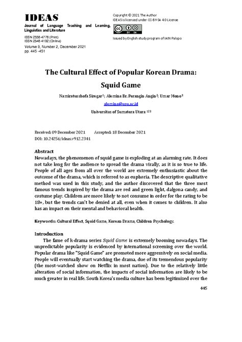 Cultural Impact of Squid Game on Children: A Study (ENG 101) - Studocu