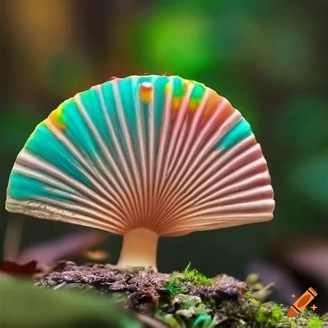 Vibrant Hand Fan Mushroom Growth