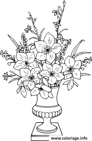 Coloriage Bouquet De Fleurs Rose Pour Anniversaire JeColorie