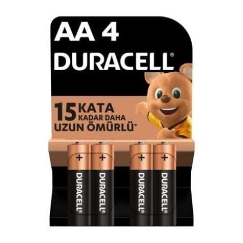 Tunelsan Enerji Pil Batarya AküDURACELL AA ALKALİNE KALEM PİL 4LÜ