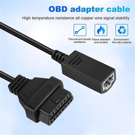 Obd2 Cable For 3pin Obd1 Adapter Obd2 For 3 Pin To 16 Pin Connector Compatible Diagnostic Tool