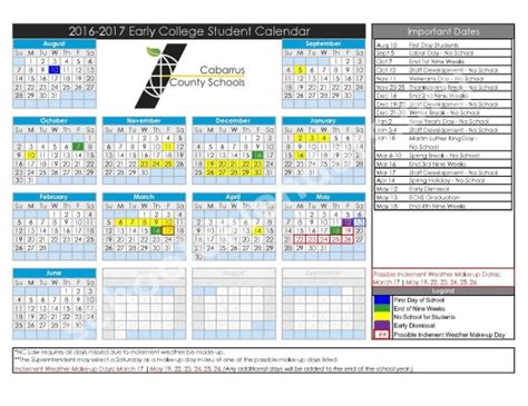 Cabarrus County Schools Calendar 2024 - Schoolcalendars.net