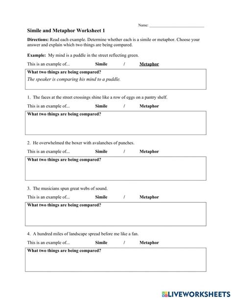 What is a Simile? - TMK Education - Worksheets Library