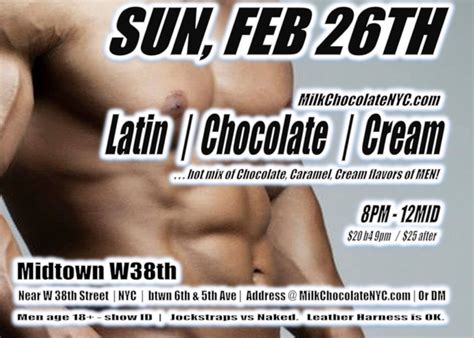 Sunday Feb Th Nyc Gay Play Party Latin Chocolate Cream At Midtown Loft W Th St Pm