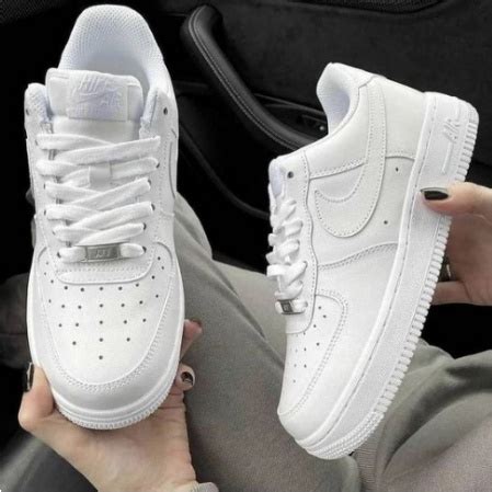 Tênis Air Force 1 Exclusivo Todo Branco Promoção Unissex Masculino e