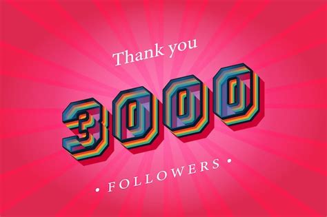 Спасибо 3000 социальных подписчиков и подписчиков с номерами модный ...