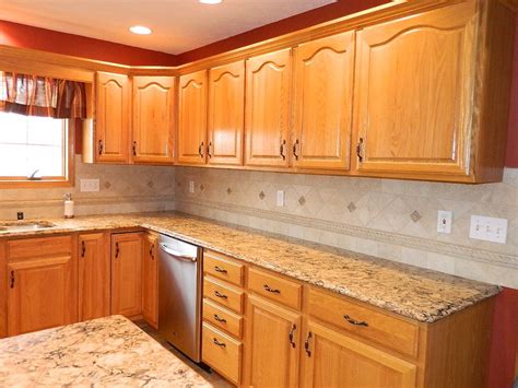 Gorgeous Light Gray Kitchen With Honey Oak Cabinet Most Trending