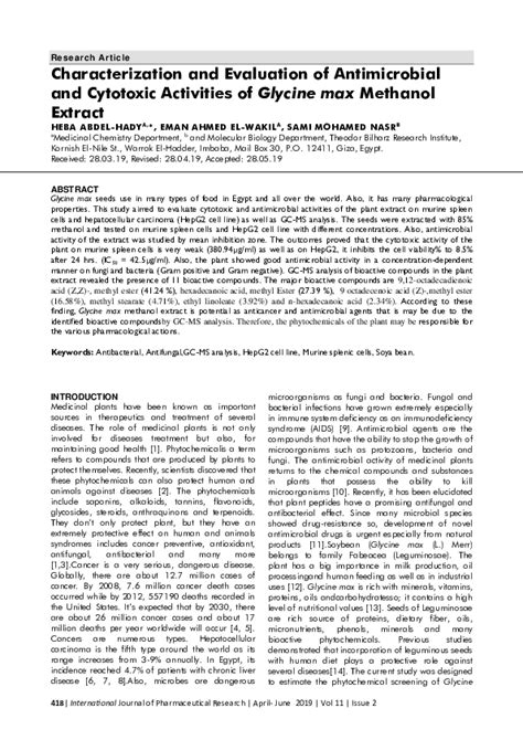 Pdf Characterization And Evaluation Of Antimicrobial And Cytotoxic