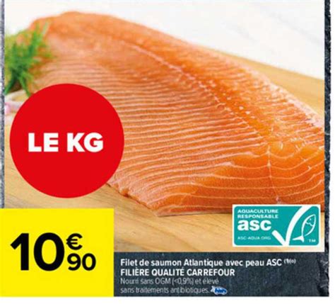 Promo Filet De Saumon Atlantique Avec Peau Asc Fili Re Qualit