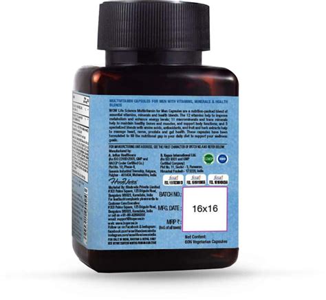 Buy WOW LIFE SCIENCE MULTIVITAMIN FOR MEN - 60 VEG CAPSULES Online ...