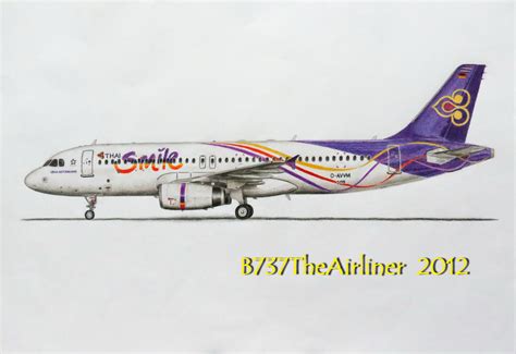 Thai Smile Airbus A320 Realistic Drawing By A320theairliner On Deviantart