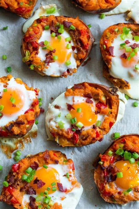 Breakfast Twice Baked Sweet Potatoes {paleo Whole30}