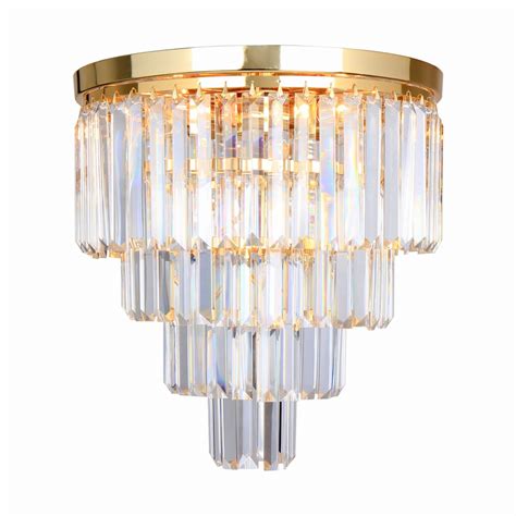 Lampa Sufitowa Plafon Glamour Z Ota Kryszta Du A