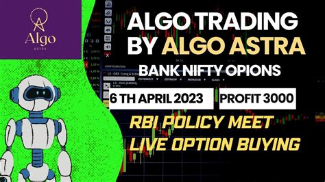 6th April 2023 Bank Nifty Options RBI MEET Algo Live Trading