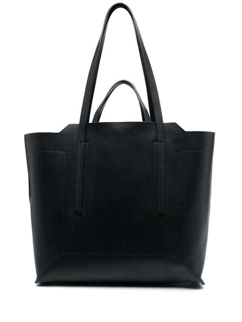 Rick Owens Shopper Leather Tote Bag - Black | Editorialist