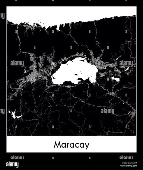 Minimal city map of Maracay (Venezuela South America Stock Vector Image ...