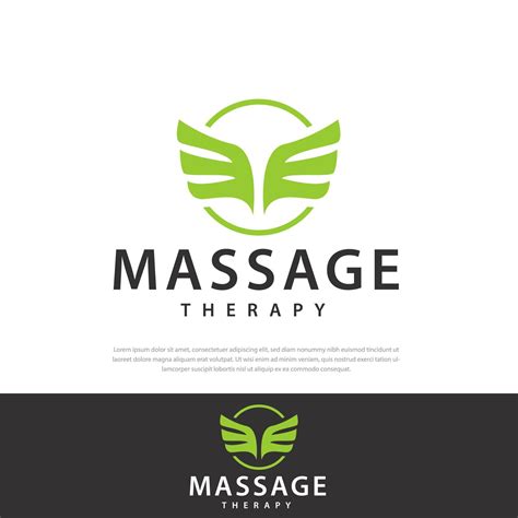 Vector Circle Thérapie Massage Thérapie Aile Illustration Design Logo