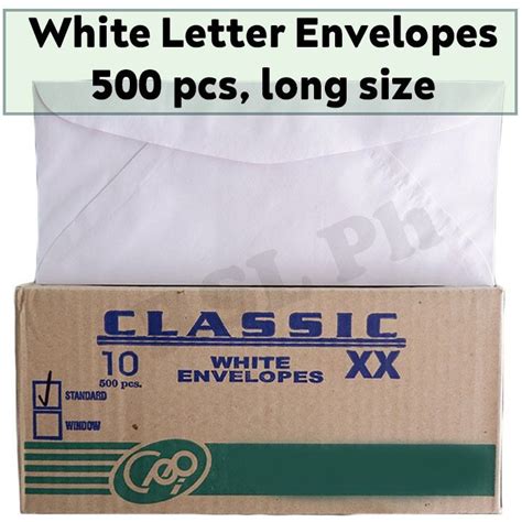 White Letter Envelope 500 Pcs Long Mailing Sobre Lazada PH