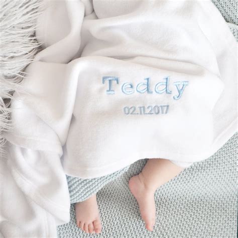 Personalised White Fleece Baby Blanket Fleece Baby Blankets