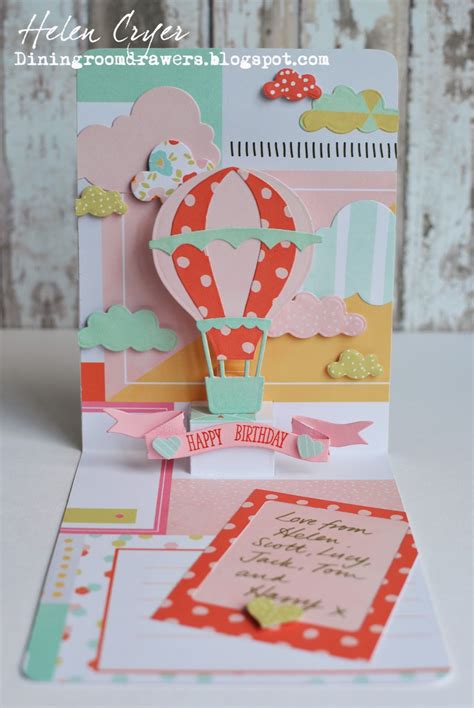 The Dining Room Drawers Pop Up Hot Air Balloon Birthday Card We R Memory Keepers Frame Punch