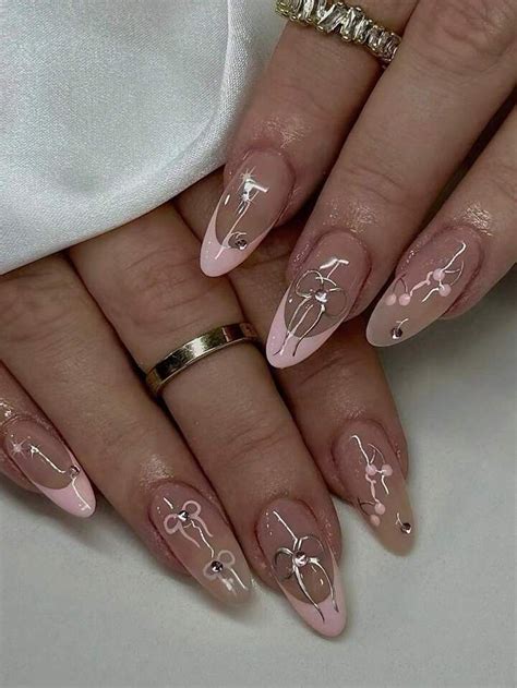 Transform Your Nails With 24pcs Press On Nails Long Almond French