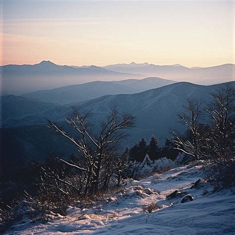 A View Of A Snowy Mountain Range At Sunrise Background, Winter, Season ...