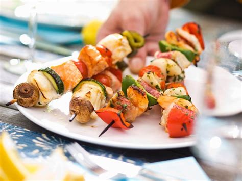 Grilled Salmon Monkfish And Red Mullet Skewers Recipe Eat Smarter Usa