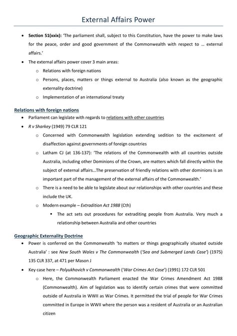 Constitutional Law Exam Notes Llb259 Constitutional Law Murdoch