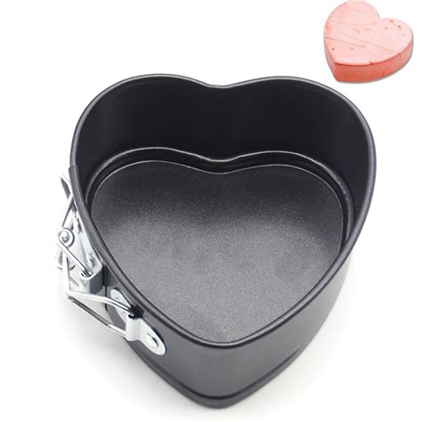 Non Stick Springform Carbon Steel Heart Shape Cheesecake Cake Pan With